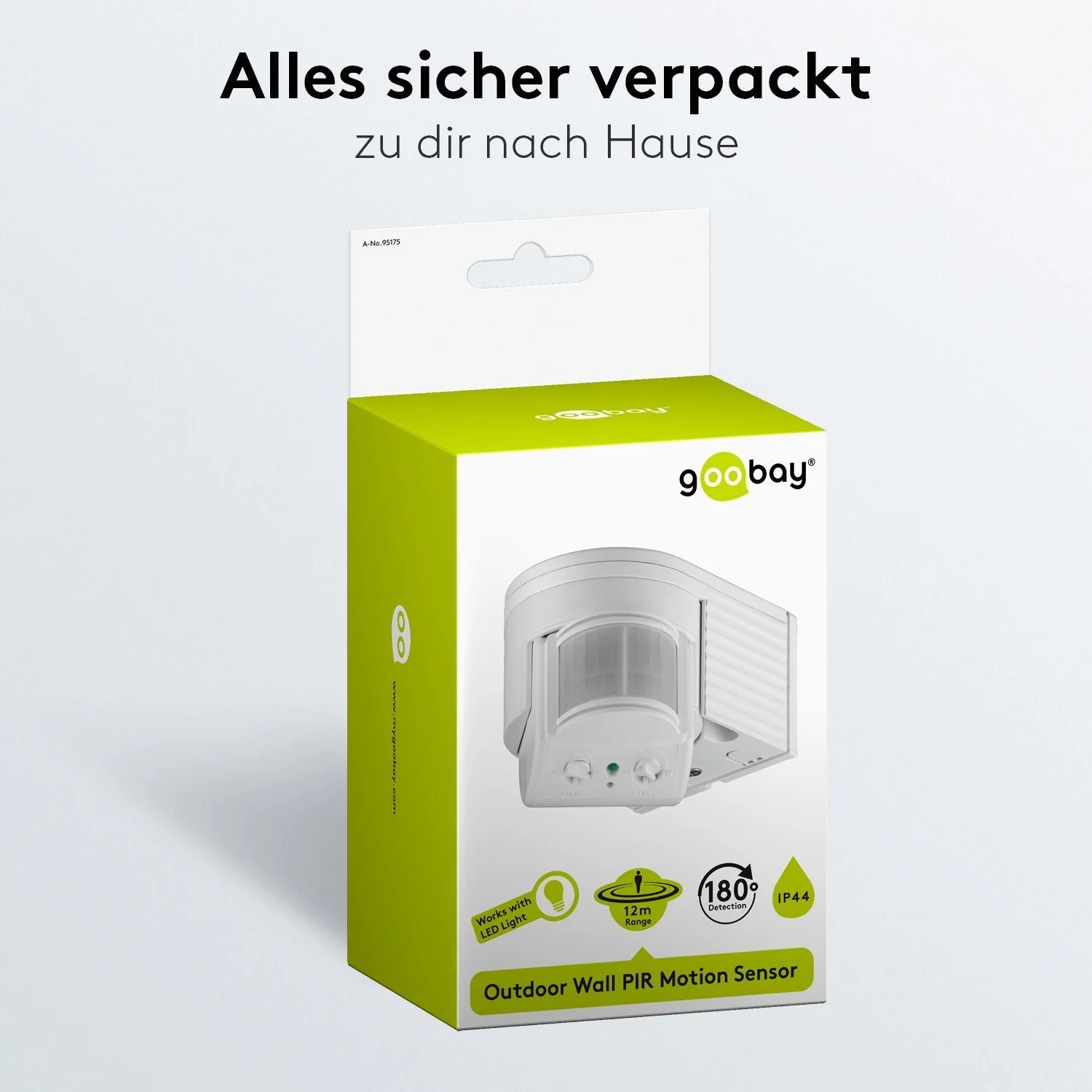 GOOBAY Bewegungsmelder Außen PIR 180 Grad Infrarot Sensor