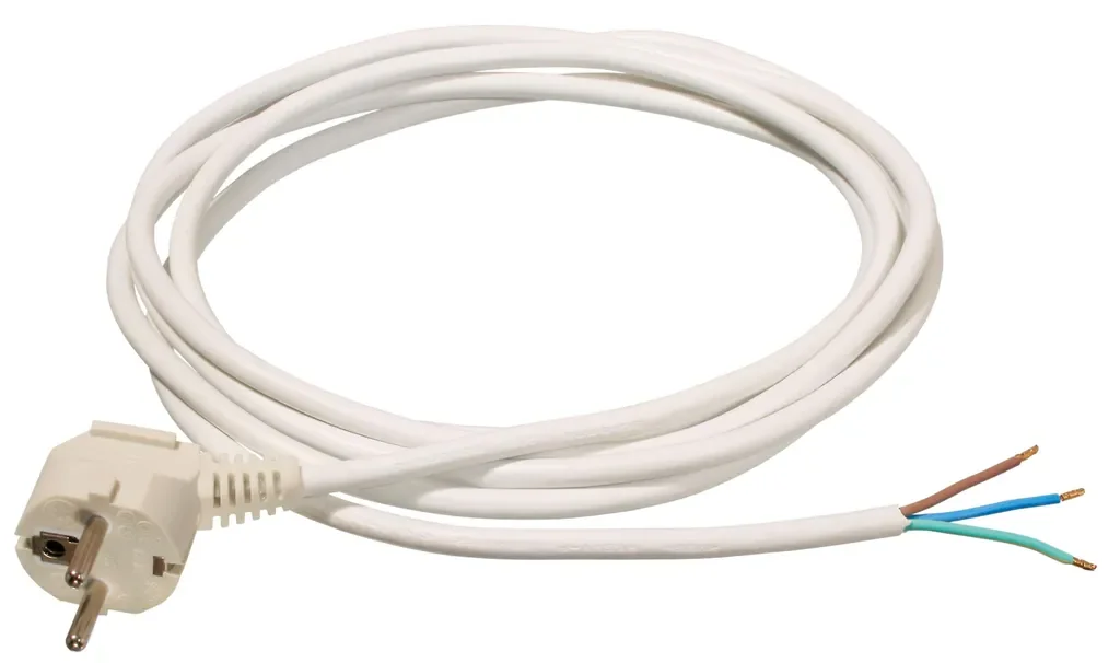 AS-Schwabe Anschlusskabel 10m Schuko-Winkelstecker 230V 16A weiß IP20