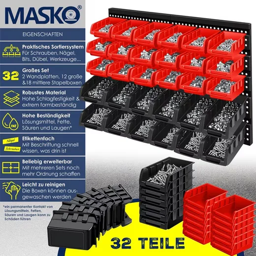 MASKO Stapelbox Aufbewahrungsbox stapelbar