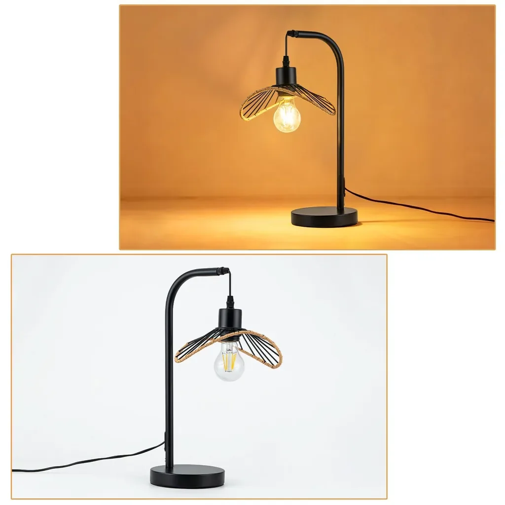 ZMH Vintage Tischlampe E27 mit Kabel ohne Leuchtmittel