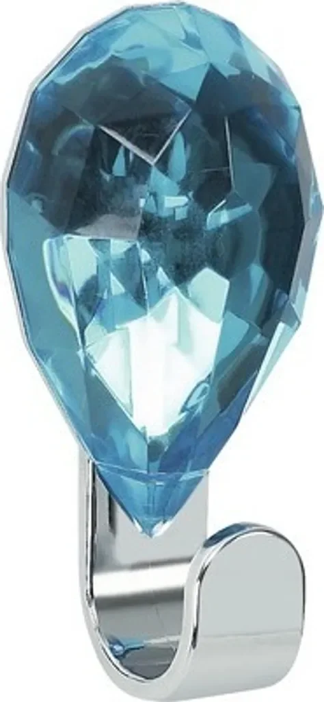 Spirella Jewel Handtuchhaken blau chrom selbstklebend 65 mm