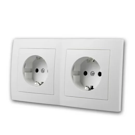 MCPOWER FLAIR Unterputz Doppelsteckdose weiß 250V 16A Schraub