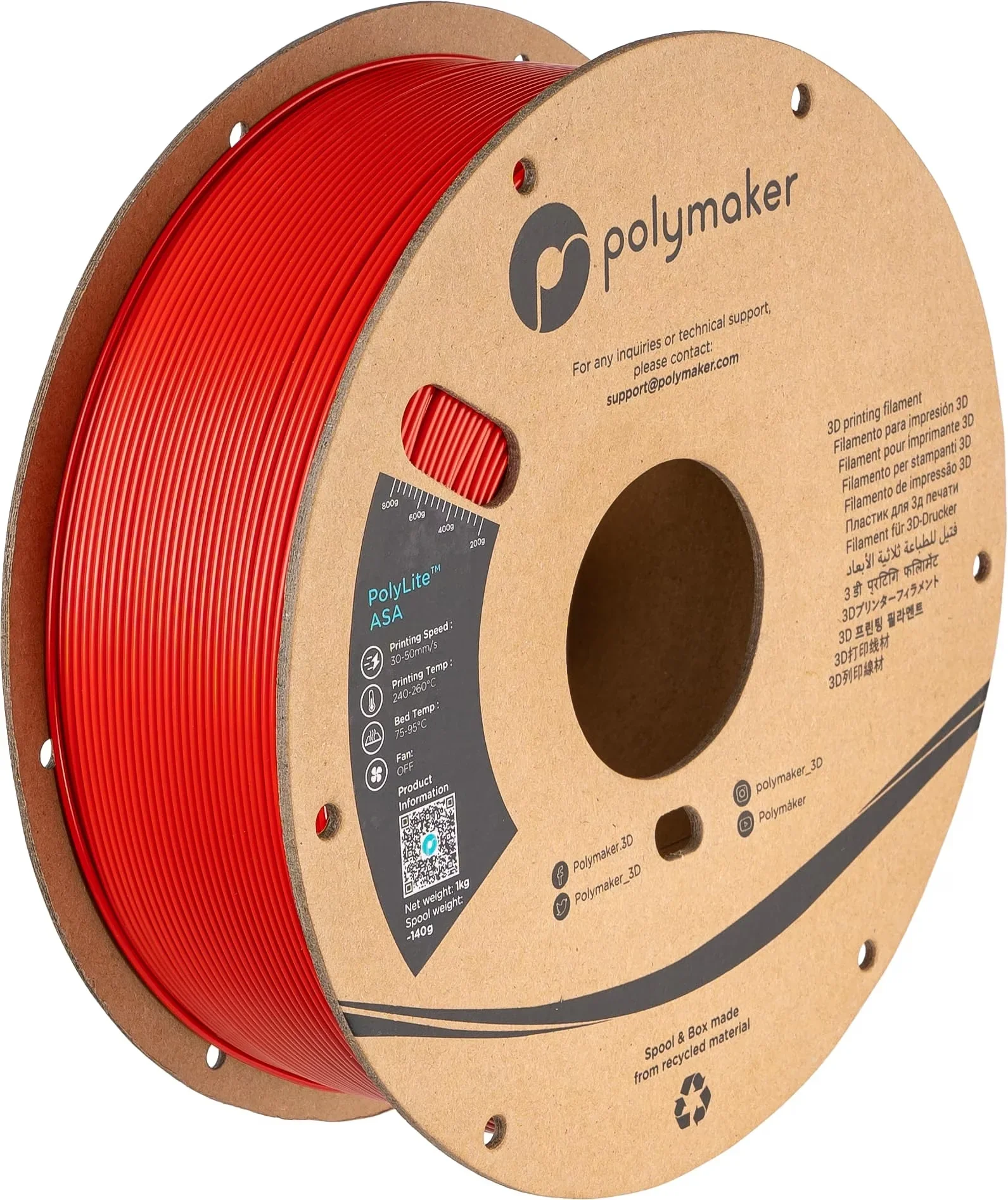 Polymaker PolyLite ASA Filament UV witterungsbeständig hitzebeständig
