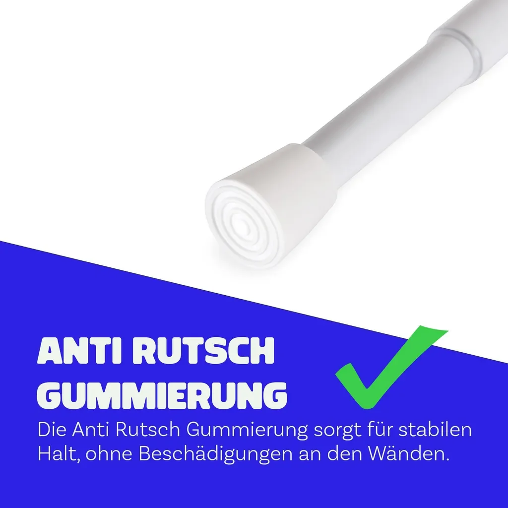 Bestlivings Gardinenstange Weiß 80-125 cm ohne Bohren Edelstahl