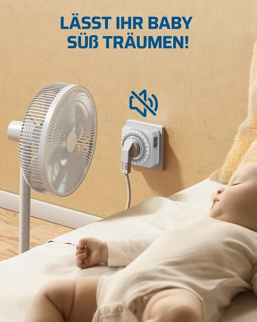 DEWENWILS 2er Set mechanische 24h Zeitschaltuhr Steckdose 3680W Timer