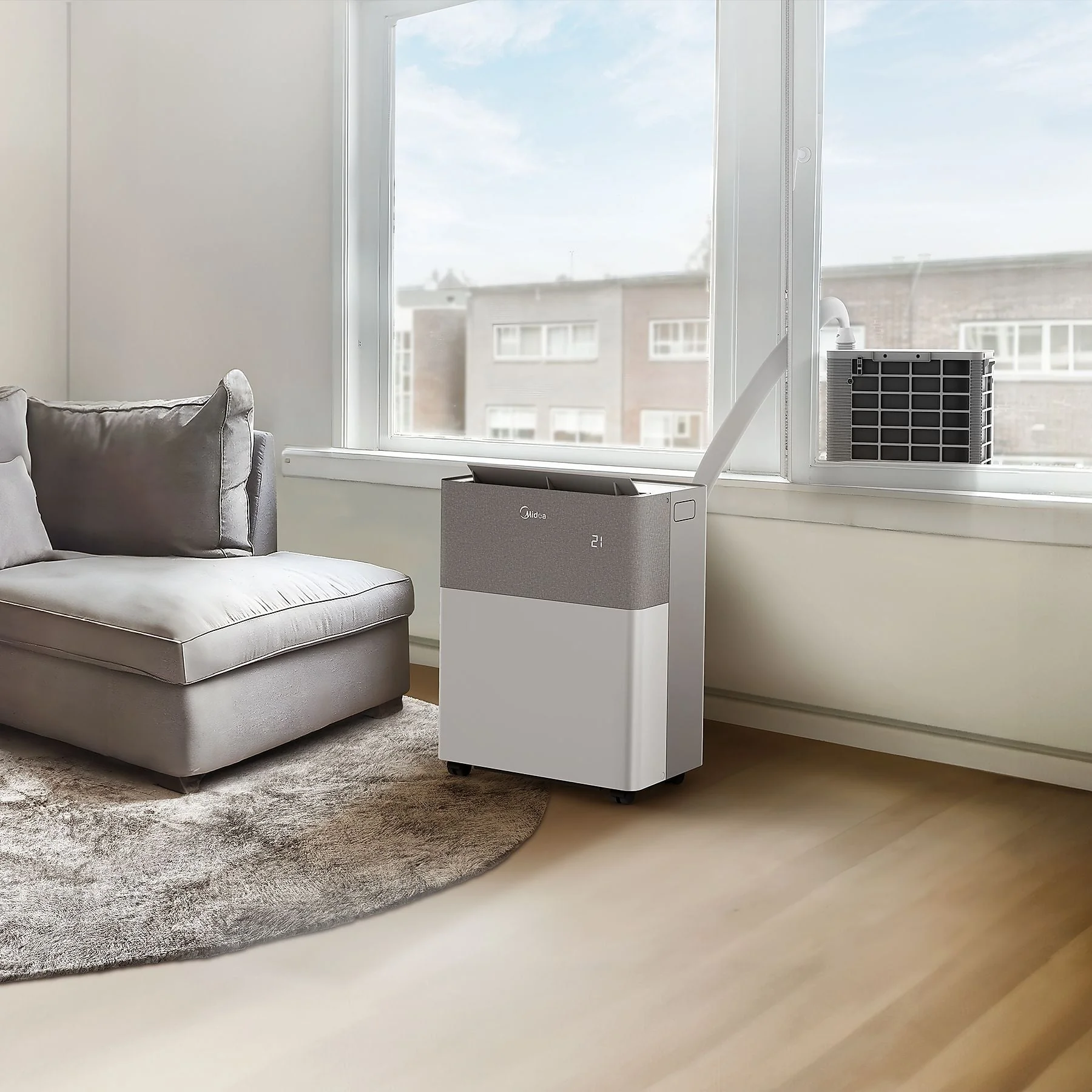 MIDEA PortaSplit mobiles Split-Klimagerät 42 m² A++ Weiß Grau