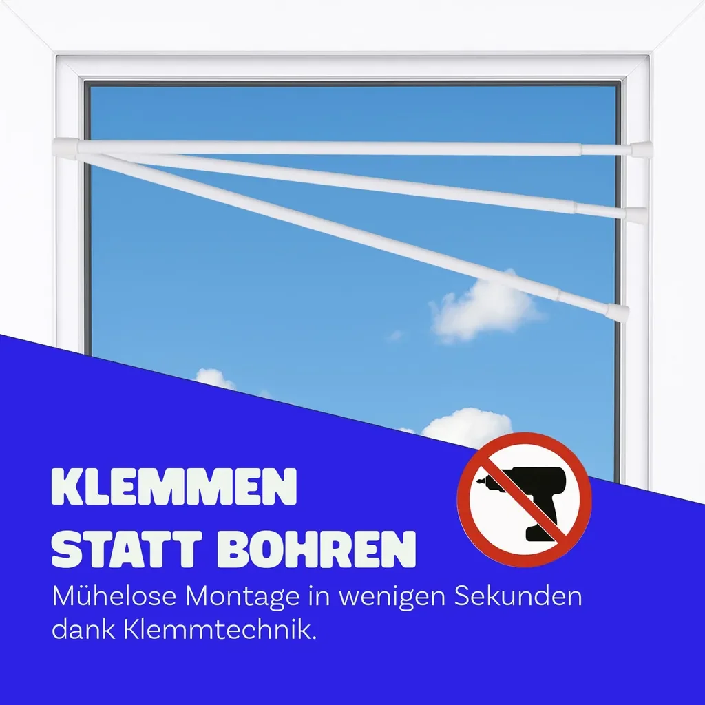 Bestlivings Gardinenstange Weiß 80-125 cm ohne Bohren Edelstahl
