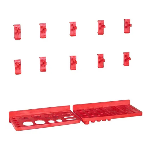 vidaXL Werkzeugbox für Kleinteile mit Wandplatten 34-tlg. Rot Schwarz