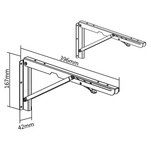 MACLEAN MC-876 2er Set klappbare Wandhalterung Regalträger bis 50 kg