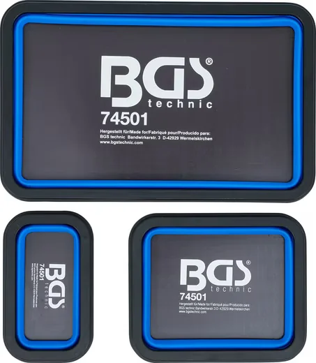 BGS technic Magnet-Haftschalen Set 3-tlg. faltbar Silikon