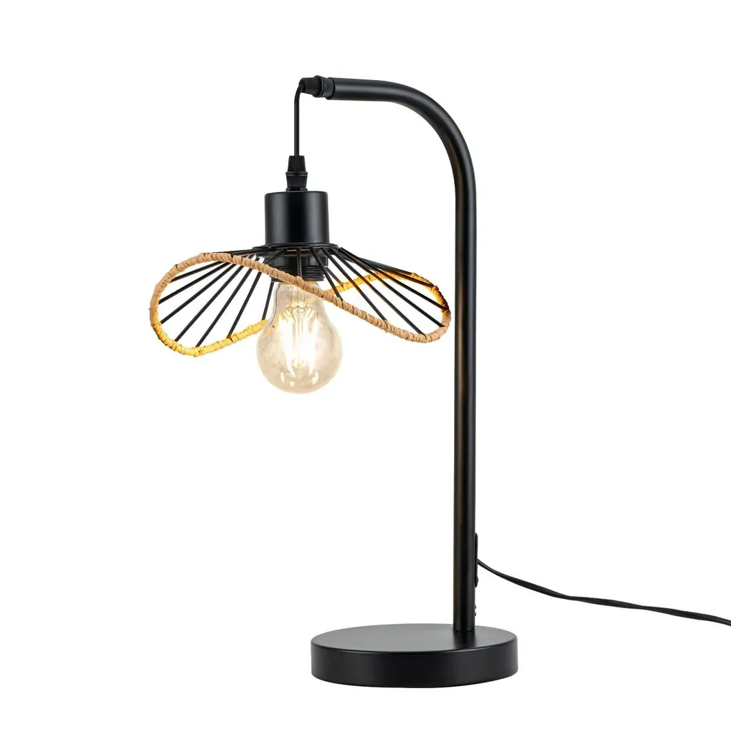 ZMH Vintage Tischlampe E27 mit Kabel ohne Leuchtmittel