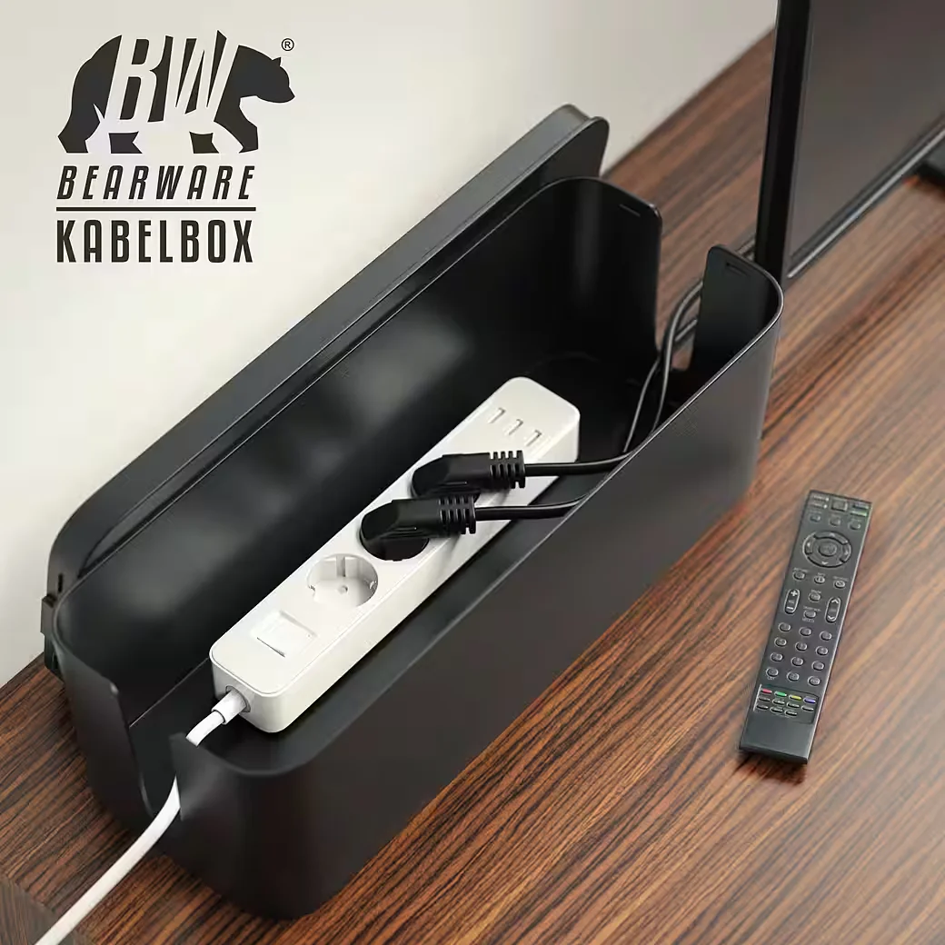 BEARWARE Kabelbox mit Gummifüßen Kabelmanagement Kabelordner Ladebox
