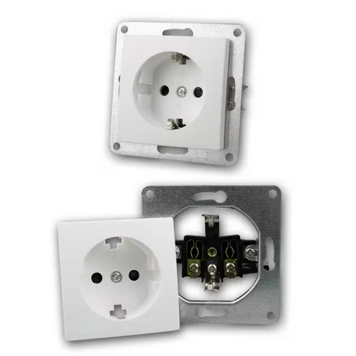 MCPOWER FLAIR Unterputz Doppelsteckdose weiß 250V 16A Schraub