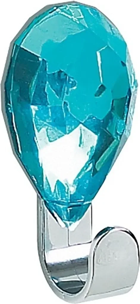 Spirella Jewel Handtuchhaken blau chrom selbstklebend 65 mm