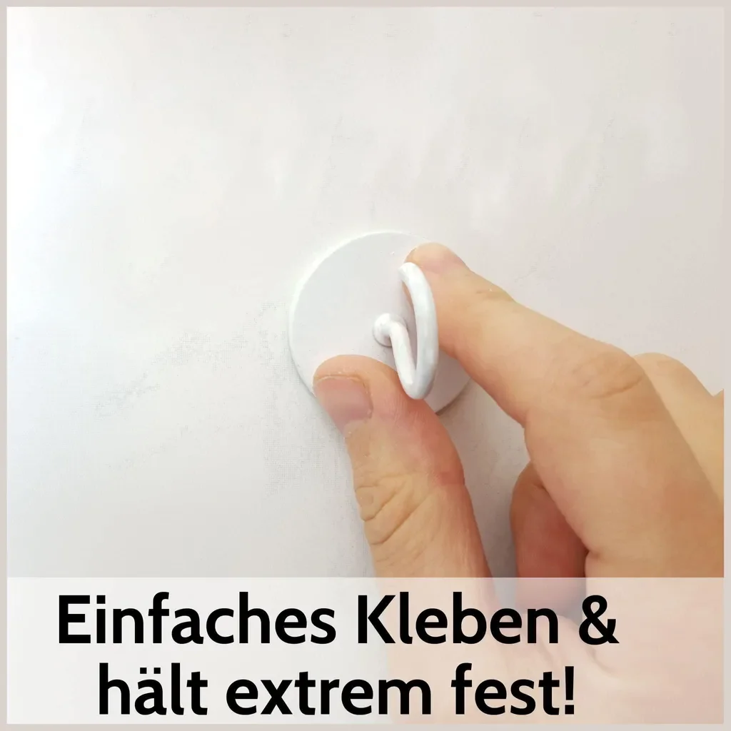 DEKAZIA 4er-Set selbstklebende Rundhaken für Decke und Wand weiß