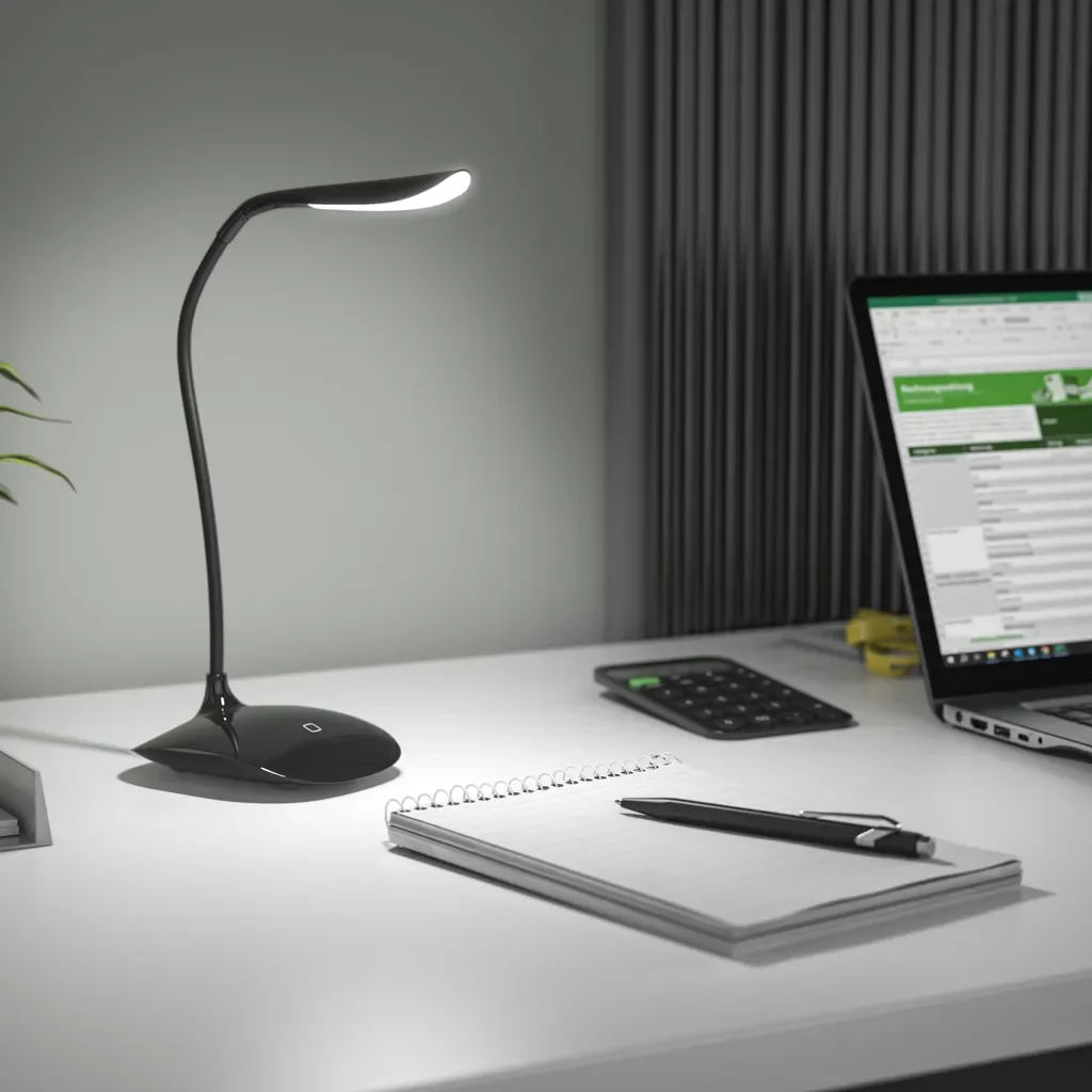 Brandson LED Schreibtischlampe dimmbar warmweiß USB Batterie Schwarz