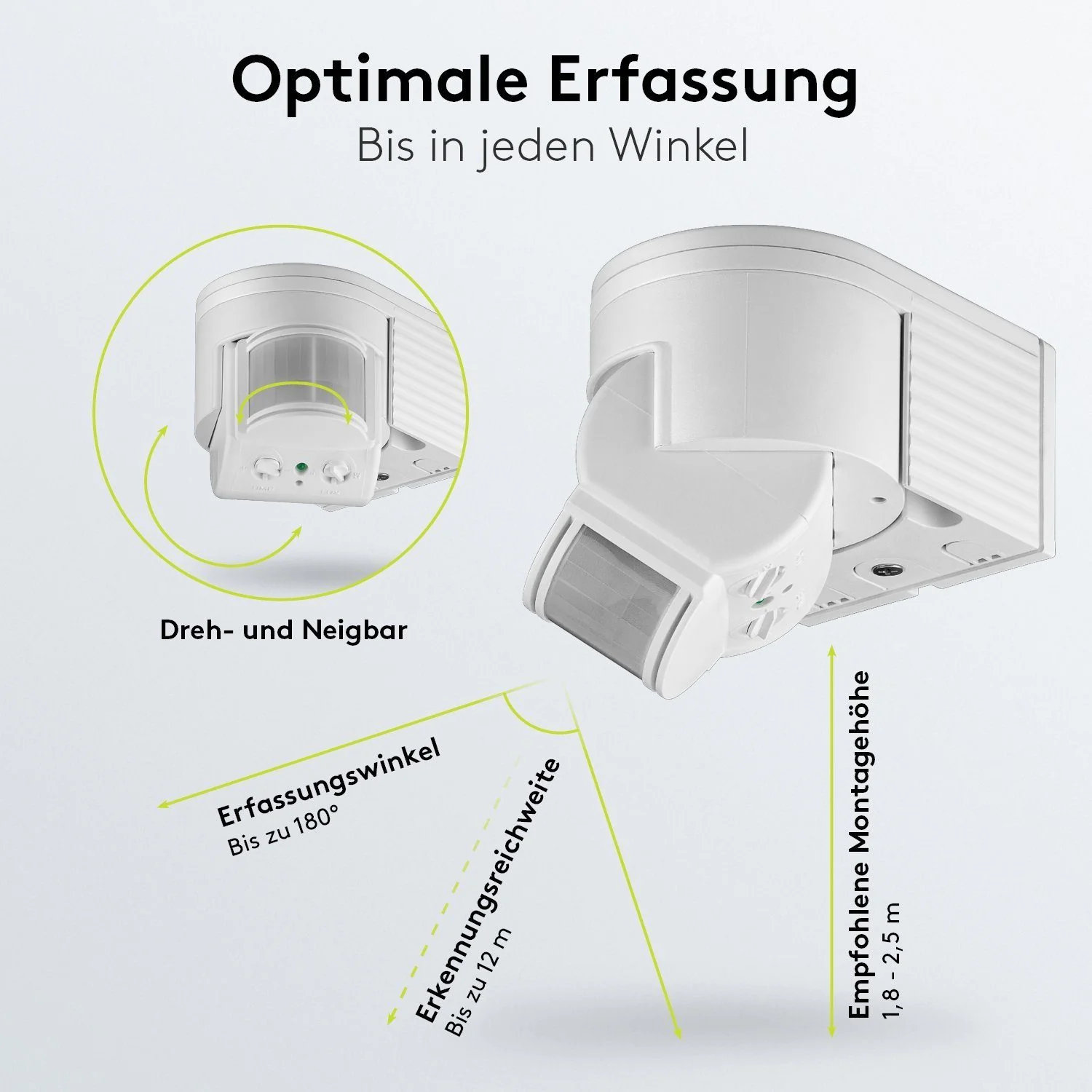 GOOBAY Bewegungsmelder Außen PIR 180 Grad Infrarot Sensor