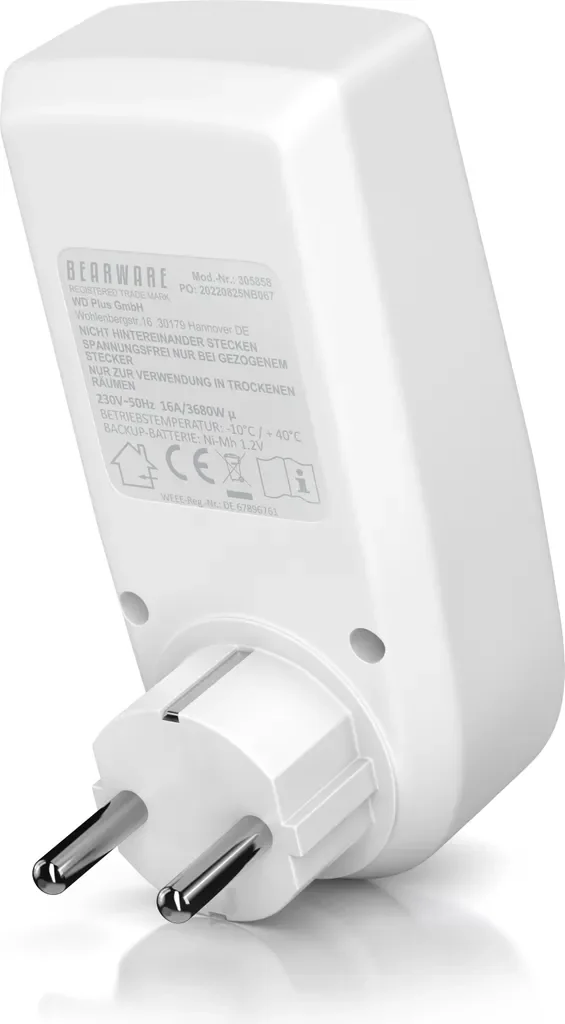 BEARWARE Digitale Zeitschaltuhr 3680W LCD 10 Programme Backup Zufall