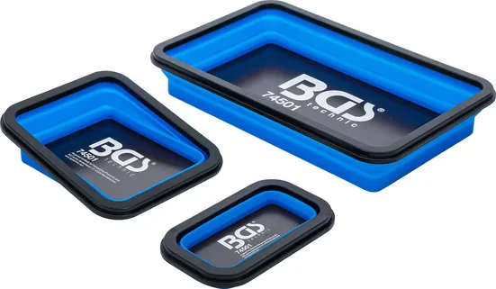 BGS technic Magnet-Haftschalen Set 3-tlg. faltbar Silikon