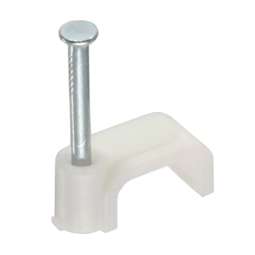 InLine Kabelschellen 8 mm eckig weiß 100 Stück Kunststoff Stahlnagel