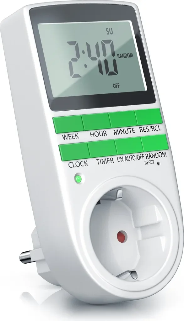 BEARWARE Digitale Zeitschaltuhr 3680W LCD 10 Programme Backup Zufall