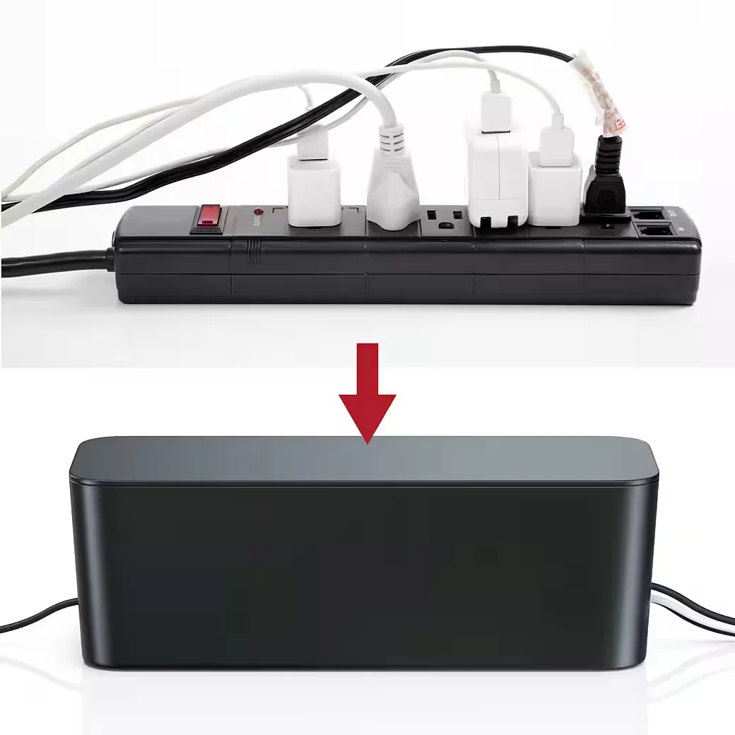 BEARWARE Kabelbox mit Gummifüßen Kabelmanagement Kabelordner Ladebox