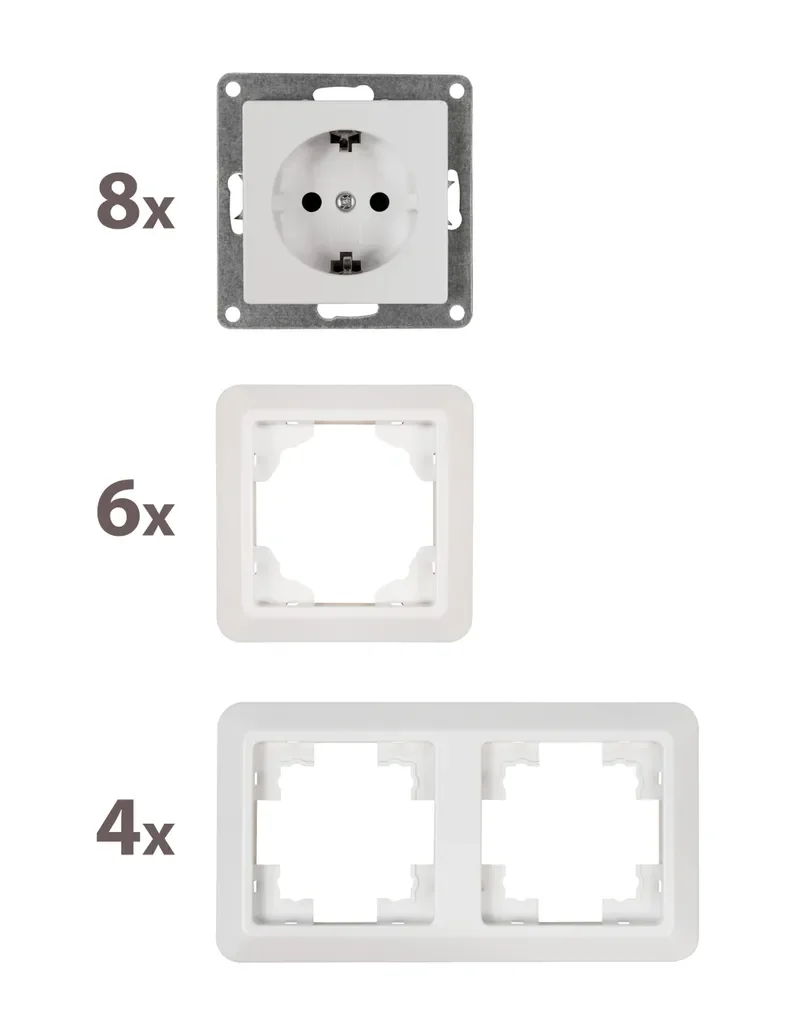 MCPOWER Cup Standard Schalter Steckdosen Set 20-teilig weiß