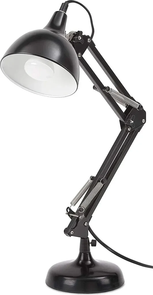 BRUBAKER Schreibtischlampe Metall Leselampe mit Gelenkarm Schwarz