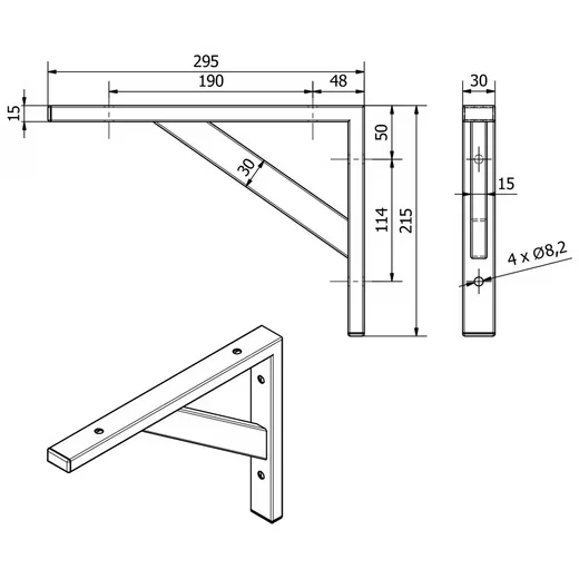 SO-TECH Schwerlast Regalwinkel Wandkonsole Wandregalhalter