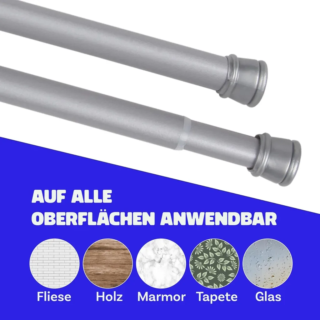 Bestlivings Klemmstange 60-90 cm ohne Bohren ausziehbar Edelstahl