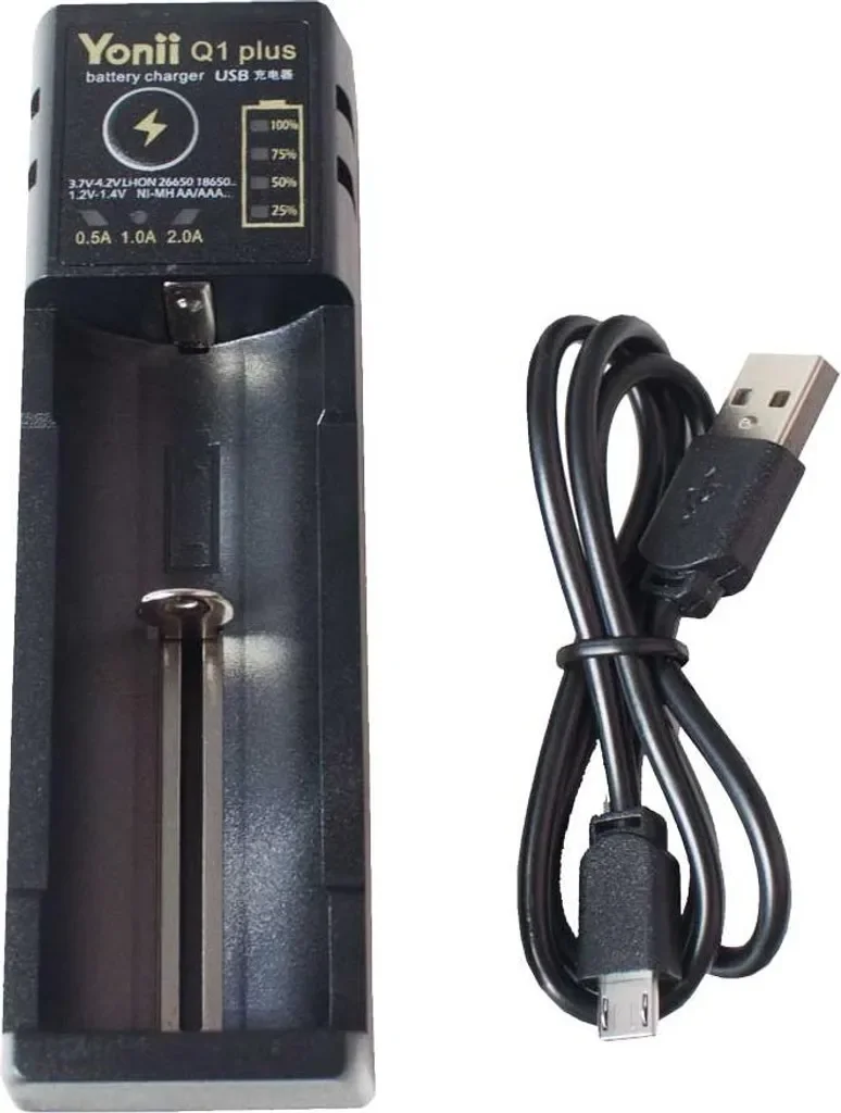 Professor Optiken Ladegerät Li Ion NiMH NiCd 1fach Powerbank 18650