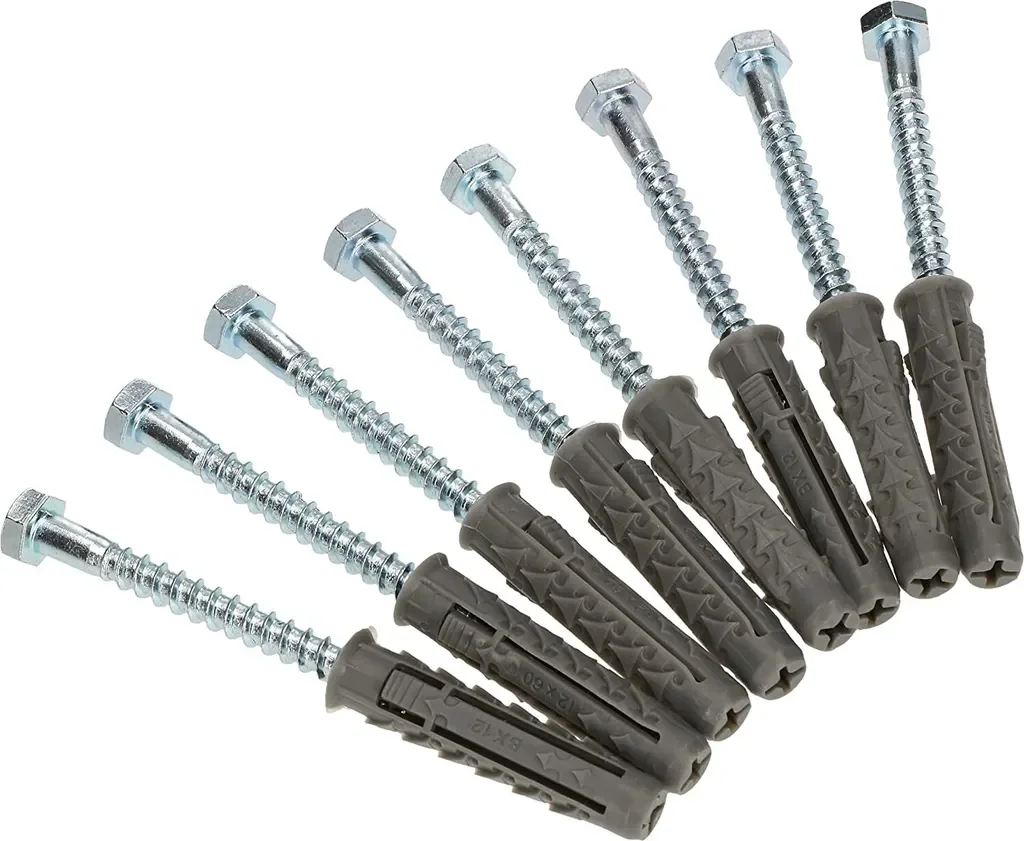 KOTARBAU Universaldübel mit Sechskantschraube 8 Stück 12x80 mm