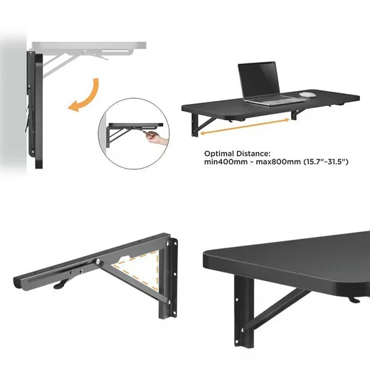 MACLEAN MC-876 2er Set klappbare Wandhalterung Regalträger bis 50 kg